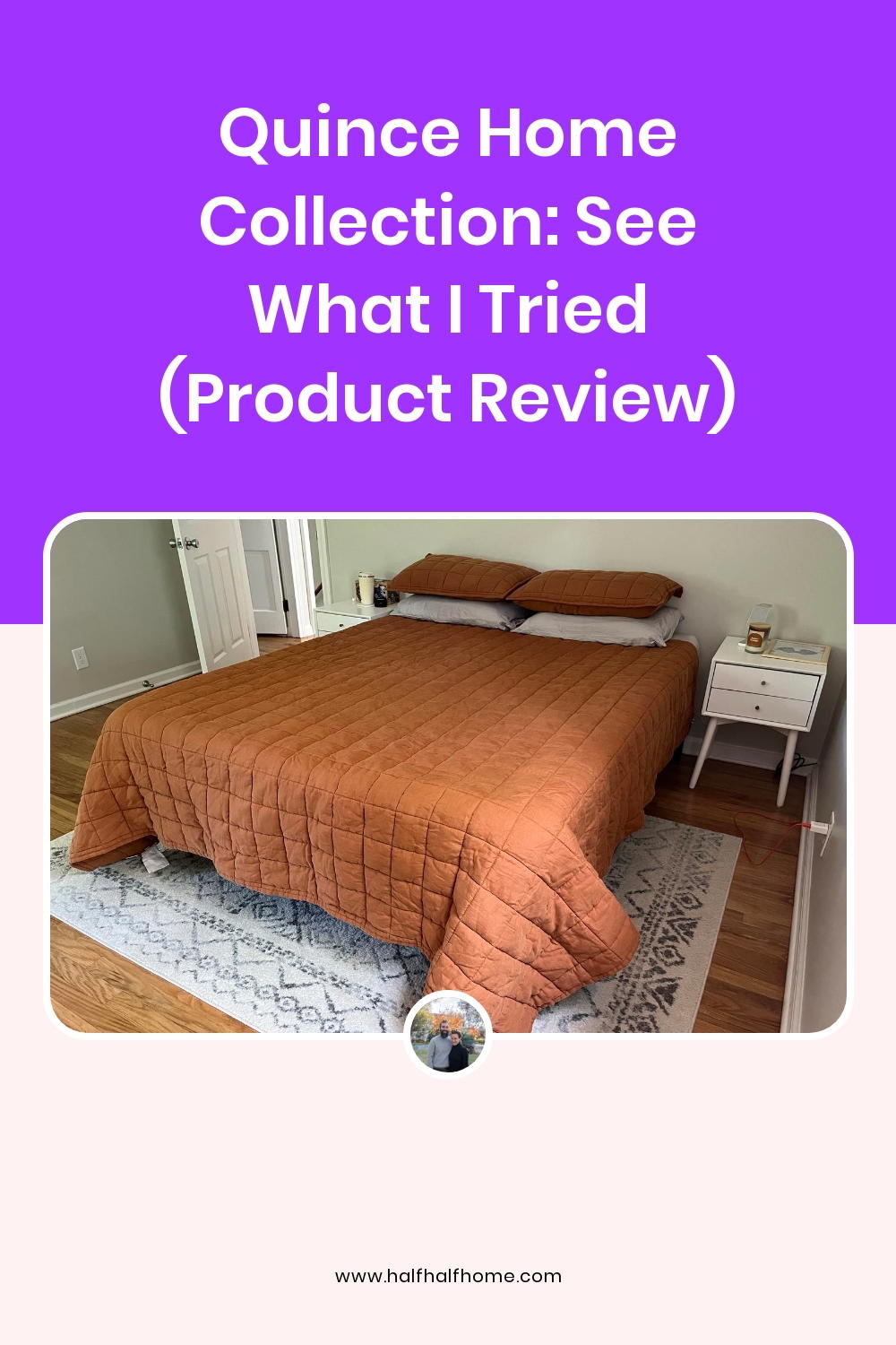 Pinterest image from the 'Quince Home Collection: See what I tried (Product review)' article on Half Half Home